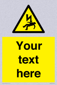 Custom Warning danger of death by electrocution